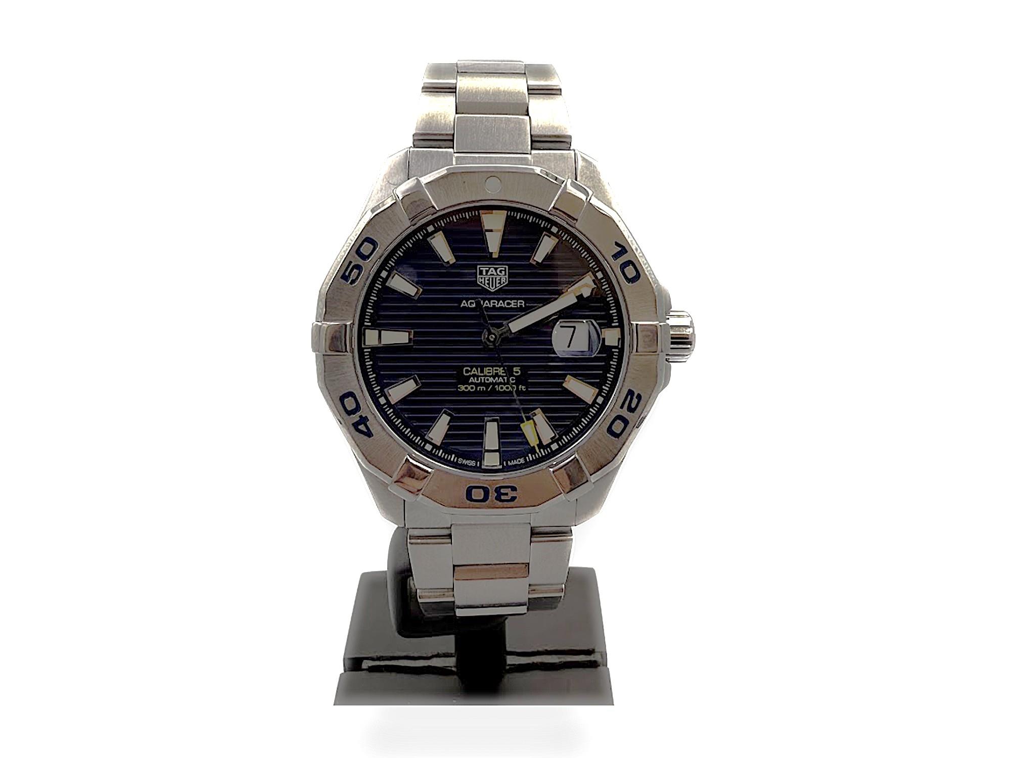 Aquaracer Cal. 5 Quadrante Blu Ghiera Acciaio 43mm